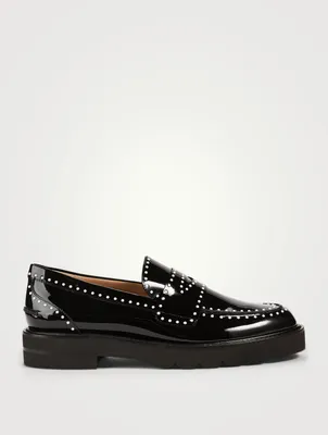 Parker Lift Patent Leather Loafers With Pearls