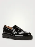 Parker Lift Patent Leather Loafers With Pearls