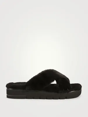 Roza Lift Chill Faux Fur Slide Sandals