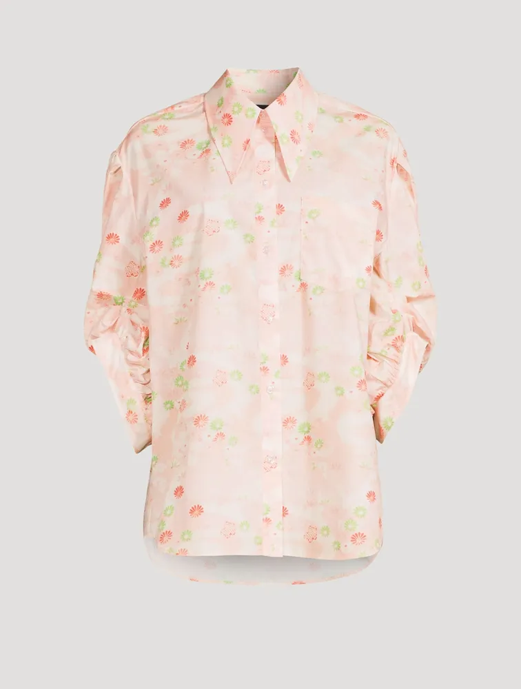 Signature Sleeve Cotton Boy Shirt Floral Print