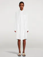 Oversized Midi Shirt Dress With Button Placket Detail