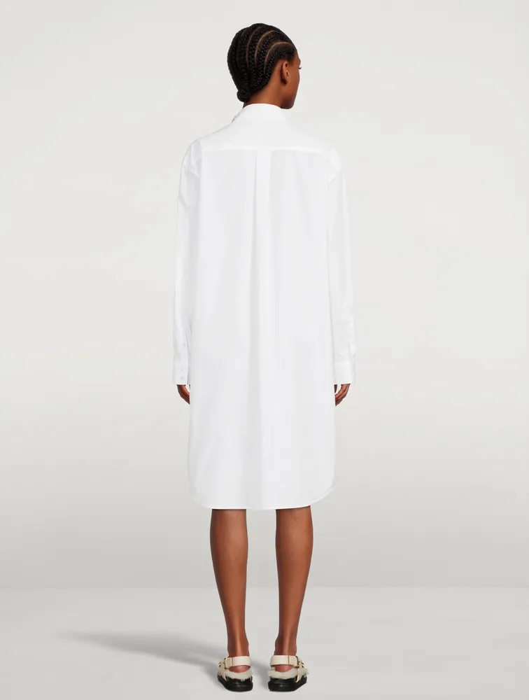 Oversized Midi Shirt Dress With Button Placket Detail