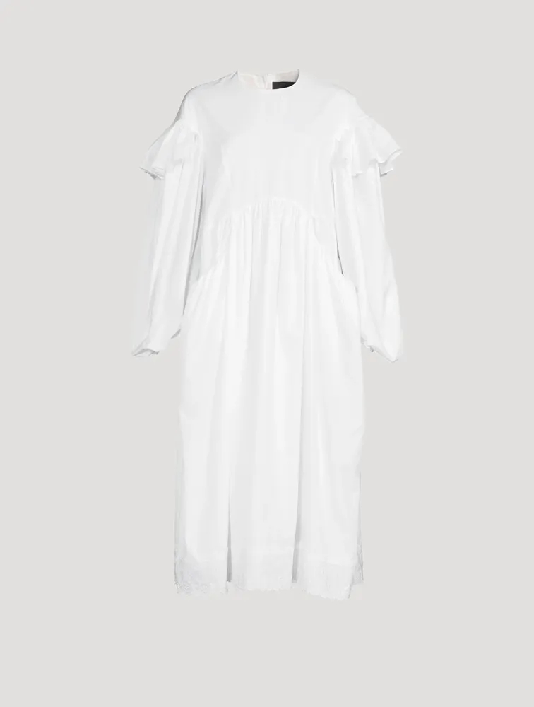 Cotton Poplin Smock Dress With Embroidered Heart Trim
