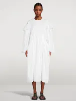 Cotton Poplin Smock Dress With Embroidered Heart Trim