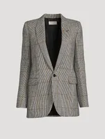 Virgin Wool Blazer Check Print