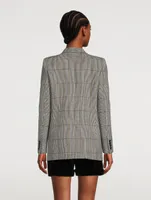 Virgin Wool Blazer Check Print