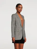 Virgin Wool Blazer Check Print