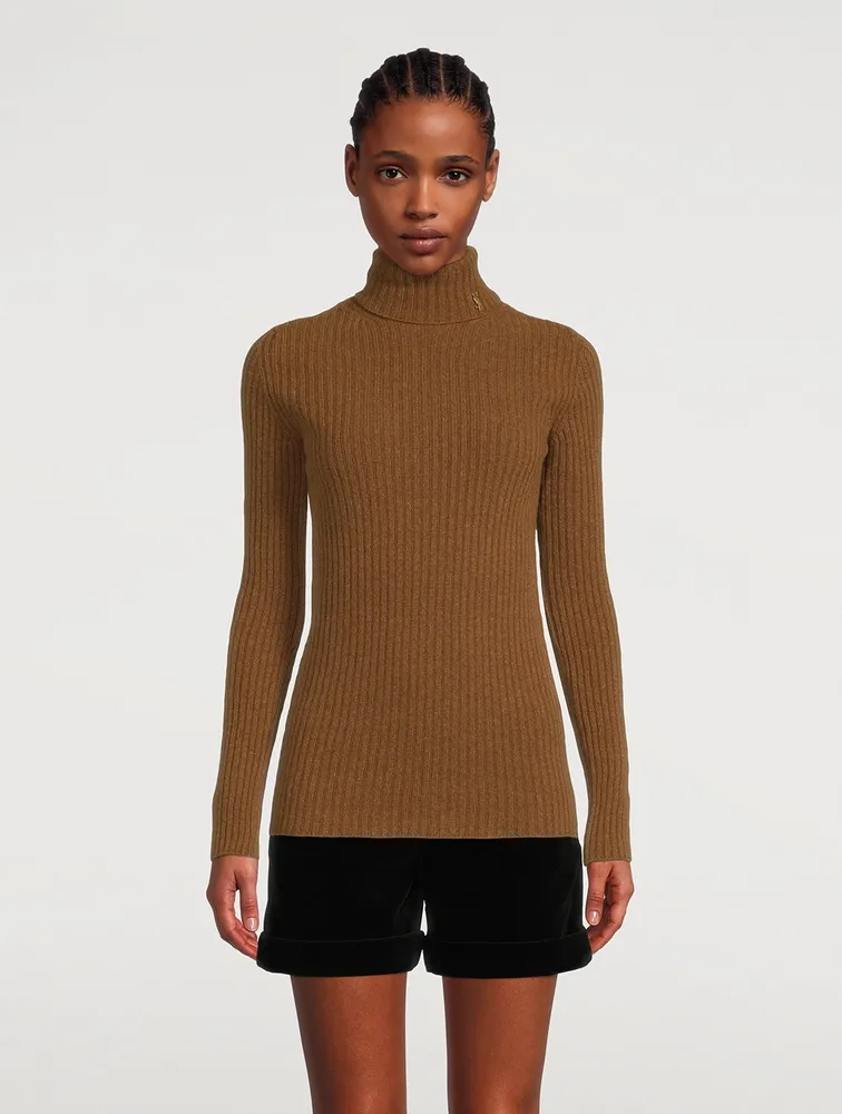 Ribbed Wool And Cashmere Turtleneck Sweater