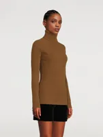 Ribbed Wool And Cashmere Turtleneck Sweater