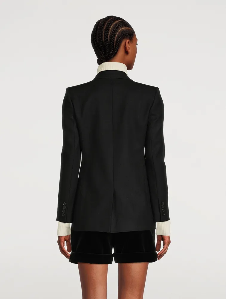 Virgin Wool Blazer With Crest