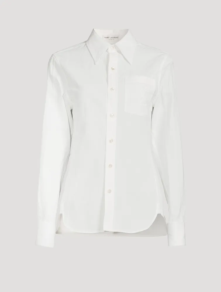 Monogram Embroidered Cotton And Linen Shirt