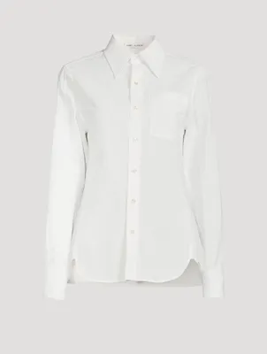 Monogram Embroidered Cotton And Linen Shirt