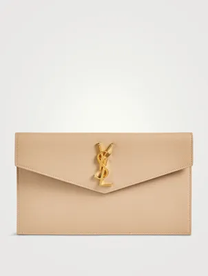 Medium Uptown YSL Monogram Leather Clutch