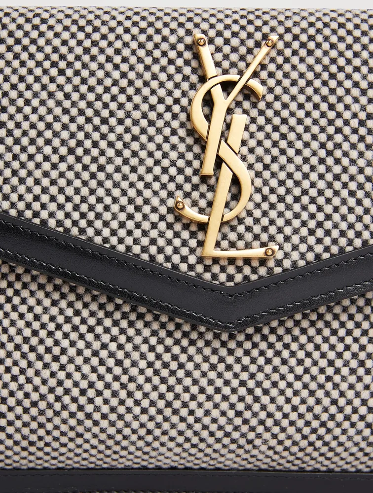 Medium Uptown YSL Monogram Tweed Clutch