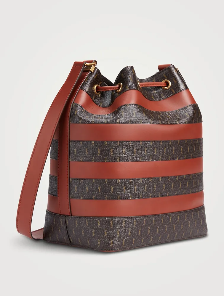 Le Monogramme Leather And Canvas Bucket Bag