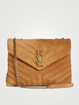 Medium Loulou YSL Monogram Suede Chain Bag