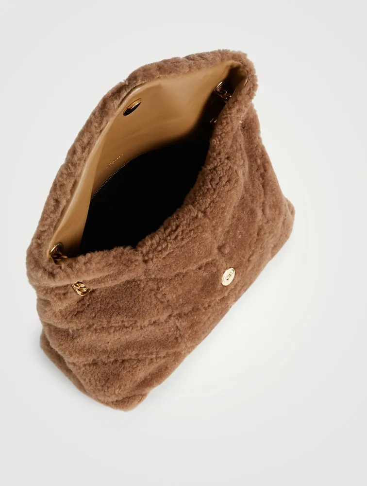 Small Loulou Puffer YSL Monogram Shearling Chain Bag