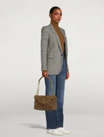 Small Loulou Puffer YSL Monogram Shearling Chain Bag
