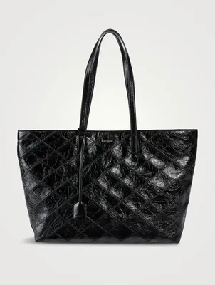 Quilted Patent Leather Tote Bag