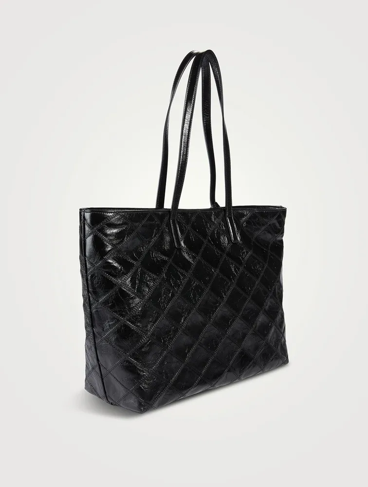 Quilted Patent Leather Tote Bag