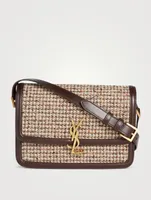 Medium Solferino YSL Monogram Tweed Crossbody Bag