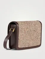 Medium Solferino YSL Monogram Tweed Crossbody Bag