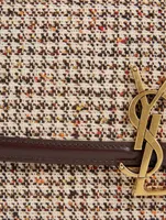Medium Solferino YSL Monogram Tweed Crossbody Bag