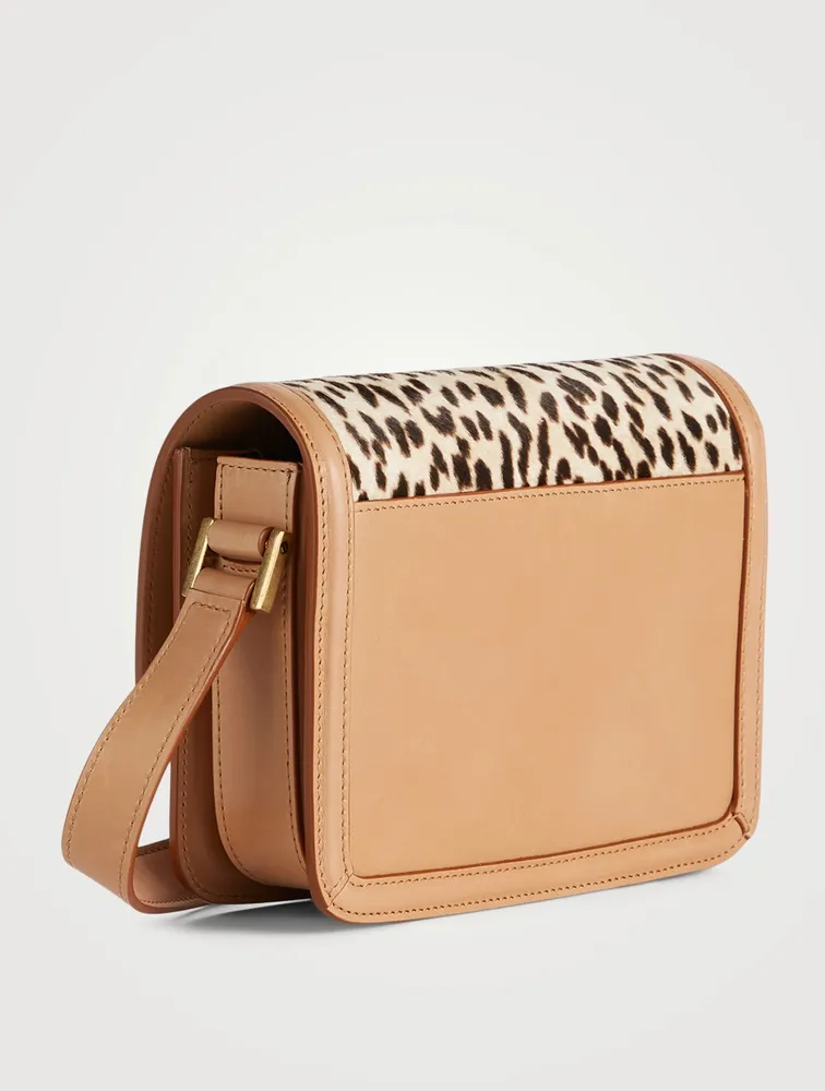 Small Solferino YSL Monogram Leather Crossbody Bag In Leopard Print