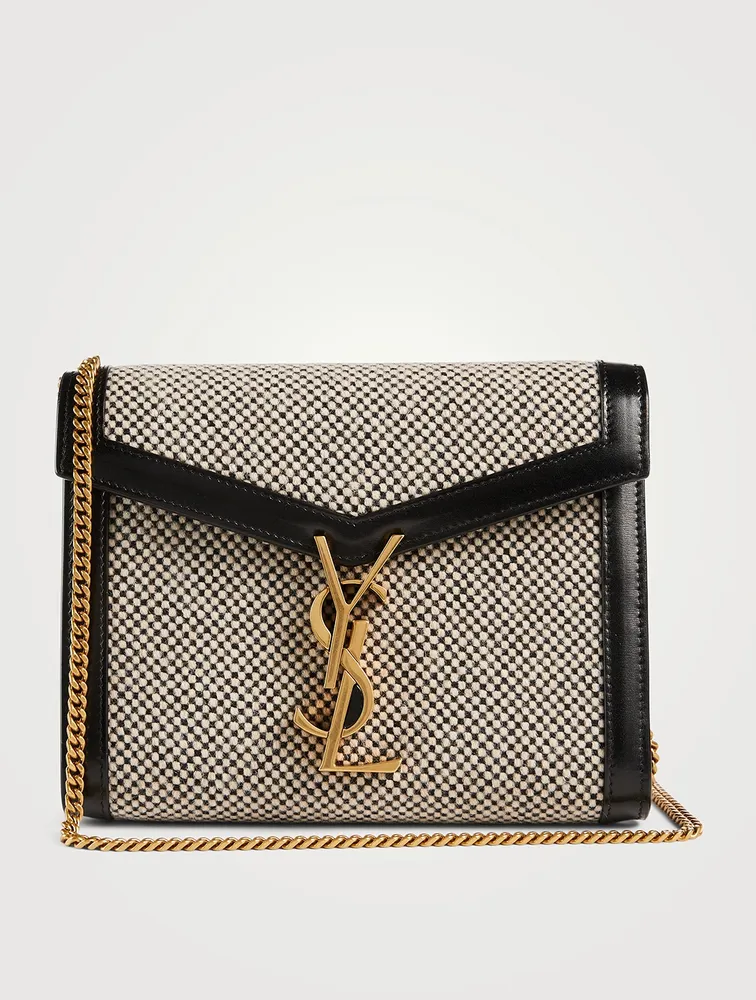 Cassandra YSL Monogram Tweed Chain Wallet