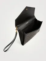 YSL Monogram Leather Wristlet