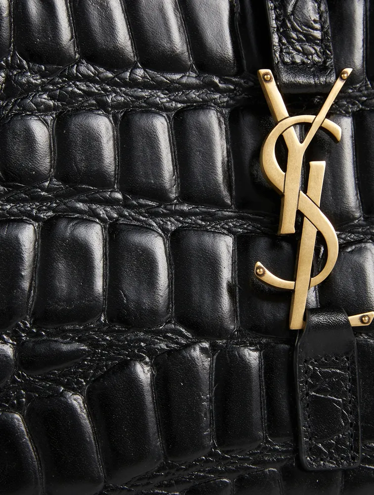 Le 5 À 7 Croc-Embossed Leather Shoulder Bag