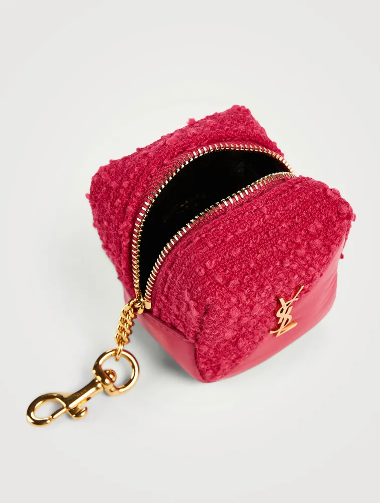 Jamie Bouclé Tweed And Leather Cube Charm