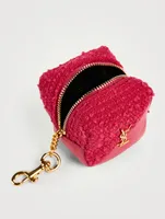 Jamie Bouclé Tweed And Leather Cube Charm