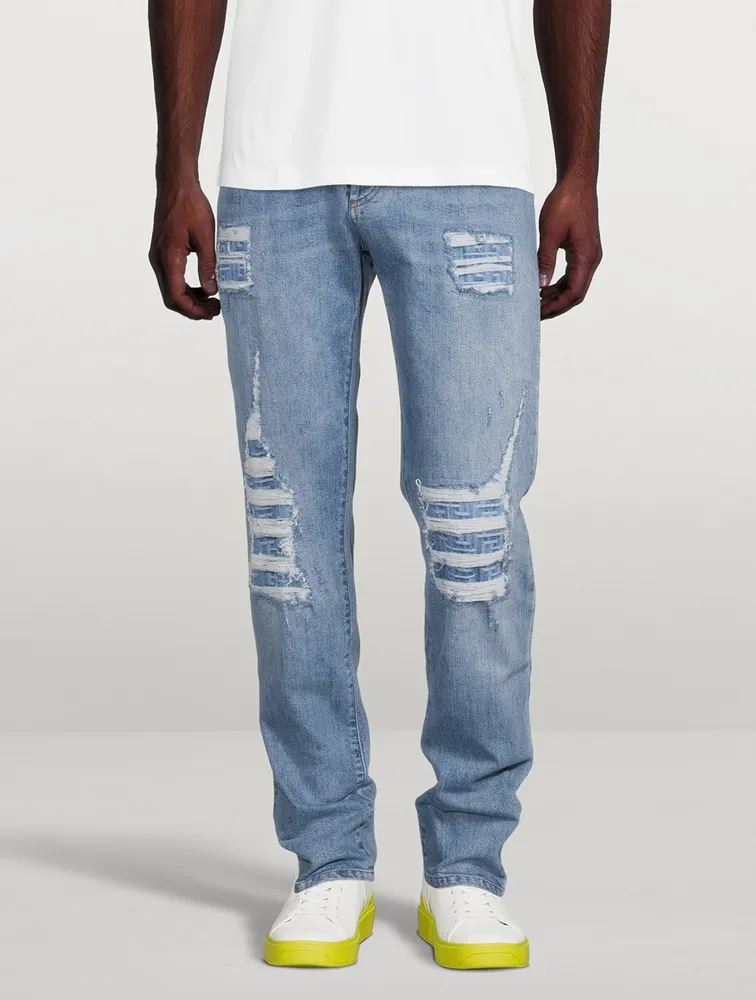 Slim-Fit Ripped Jeans