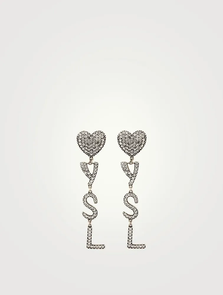 Opyum YSL Heart Earrings With Crystals