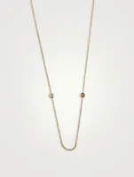 Six Diamond Bezel 10K Gold Chain Necklace