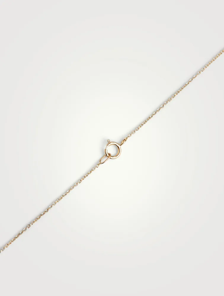 Six Diamond Bezel 10K Gold Chain Necklace