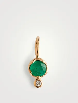 Diamond And Emerald Amulet 10K Gold Pendant