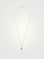 Turquoise Byrdie Heart 10K Gold Chain Necklace