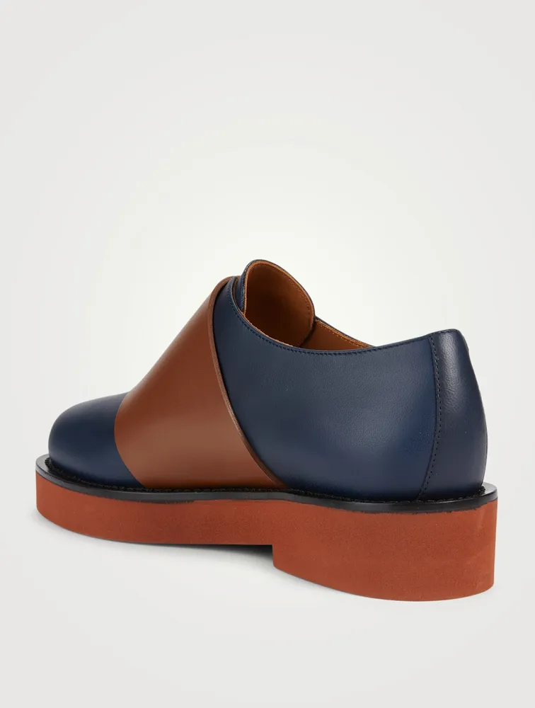 Leather Hook-And-Loop Shoes