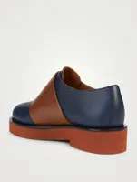 Leather Hook-And-Loop Shoes