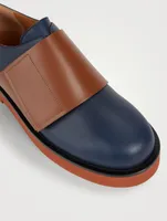 Leather Hook-And-Loop Shoes