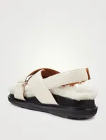 Fussbett Leather And Shearling Slingback Sandals