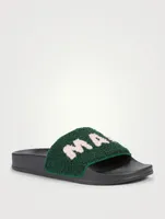 Terry Cloth And Rubber Pool Slide Sandals