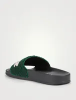 Terry Cloth And Rubber Pool Slide Sandals