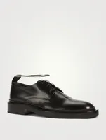 Leather Derby Shoes With Anklet