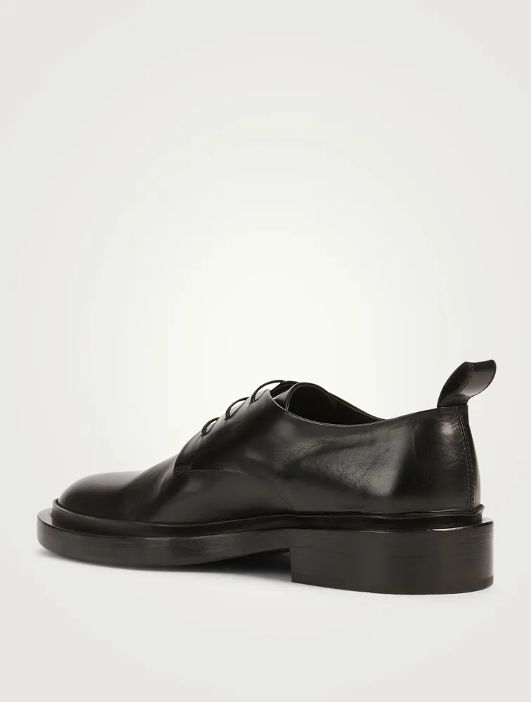 Leather Derby Shoes With Anklet