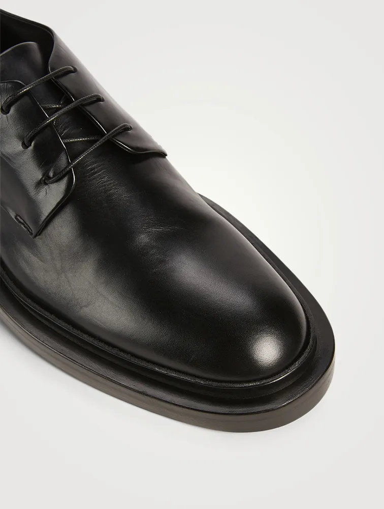 Leather Derby Shoes With Anklet