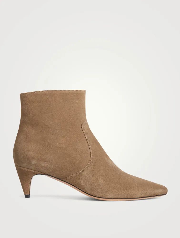 Derst Suede Kitten-Heel Ankle Boots