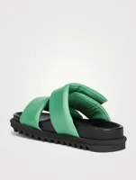 Padded Leather Slide Sandals